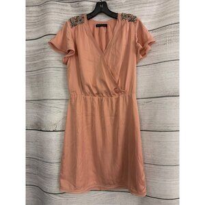Banana Republic Short-Sleeve Dress With Beaded Shoulders Size S